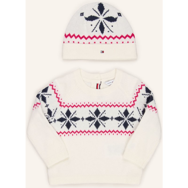 Tommy Hilfiger Set: Mütze Und Pullover weiss