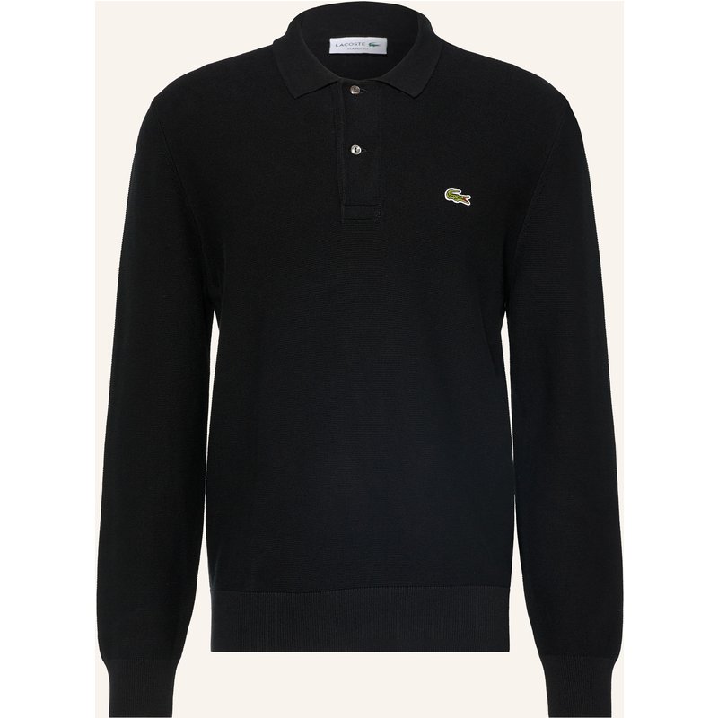 Lacoste Strick-Poloshirt schwarz