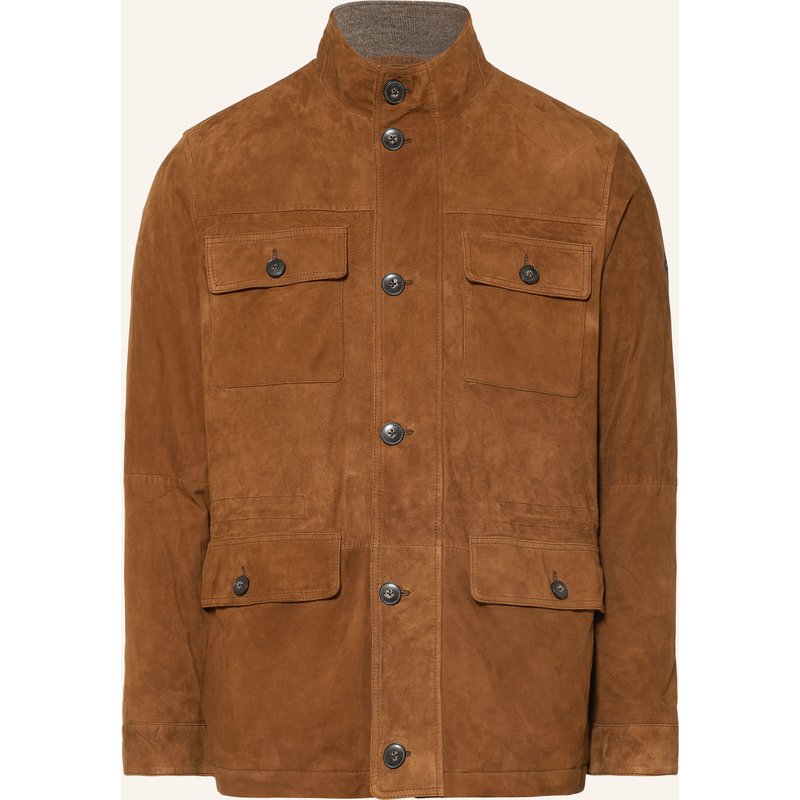 Hackett London Fieldjacket Aus Leder braun