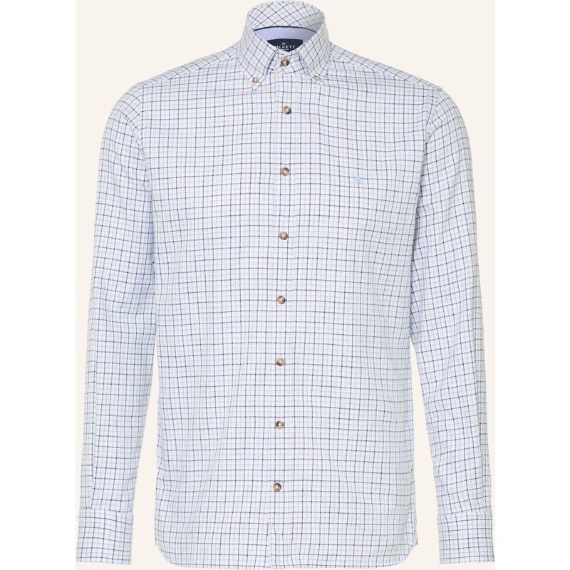 Hackett London Flanellhemd Tailored Fit blau
