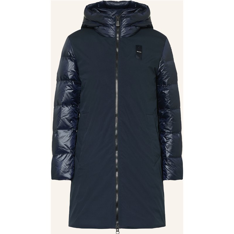 Blauer Daunenmantel Sawyer Im Materialmix blau