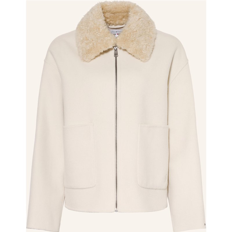Tommy Hilfiger Kastenjacke Mit Abnehmbarem Kunstfell-Kragen beige
