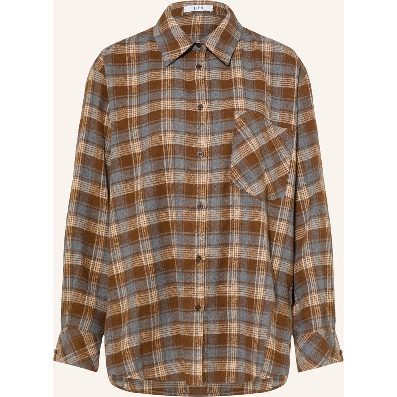 Eleh Oversized-Hemdbluse Aus Flanell braun