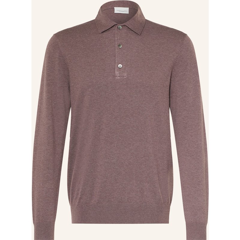 Profuomo Strick-Poloshirt lila