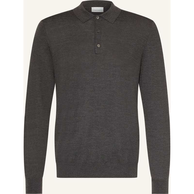 Profuomo Strick-Poloshirt braun