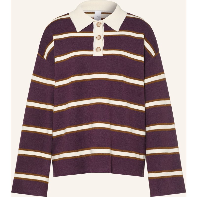 Y.A.S. Strick-Poloshirt lila