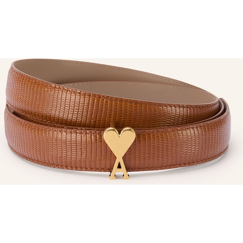 Ami Paris Ledergürtel Ami De Coeur braun