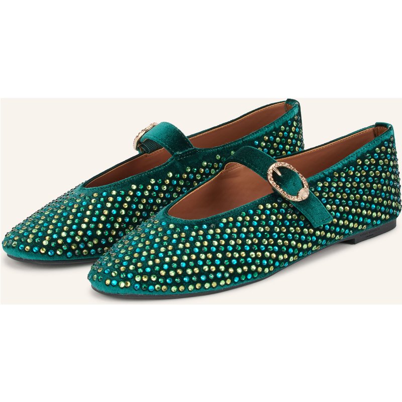 Kurt Geiger Mary-Jane-Ballerinas Mayfair Mit Schmucksteinen gruen