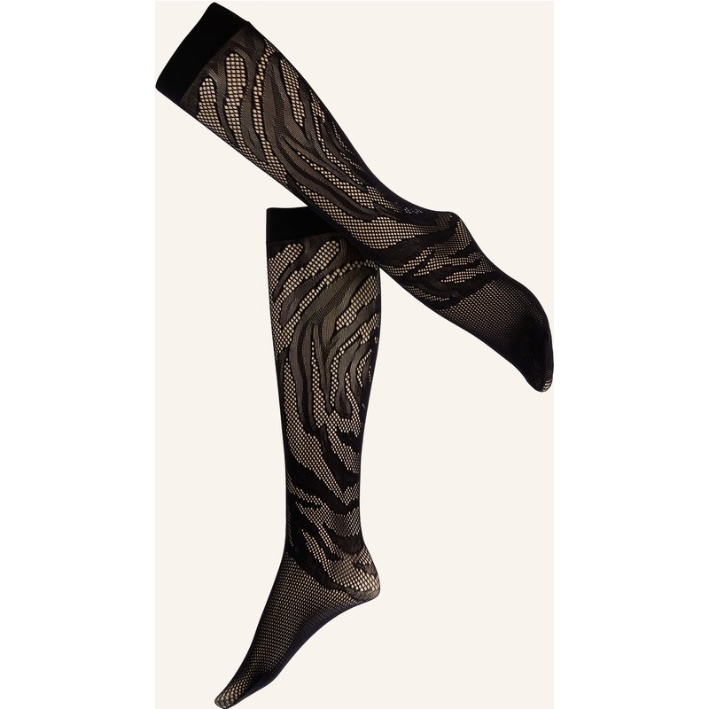 Wolford Fein-Kniestrümpfe Rosebloom Net schwarz
