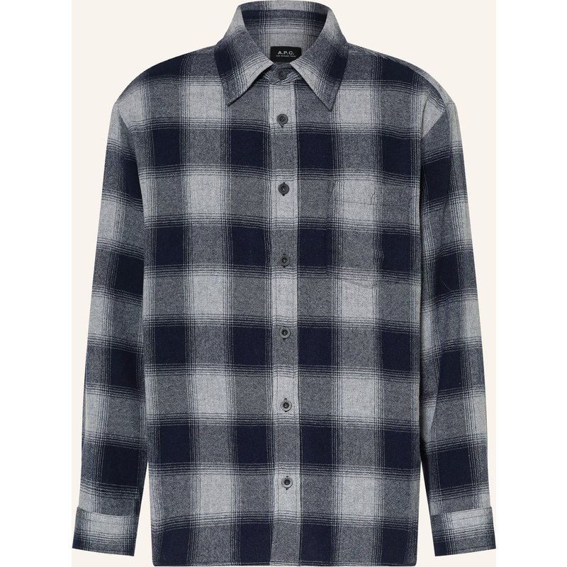 A.P.C. Flanellhemd Malaury Comfort Fit grau