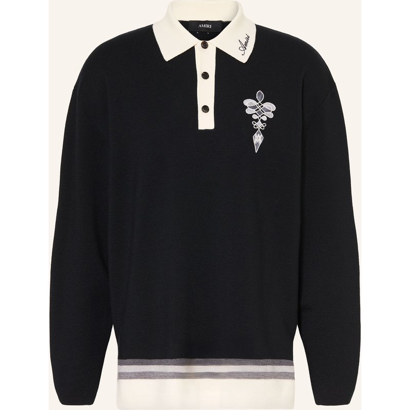 Amiri Strick-Poloshirt schwarz