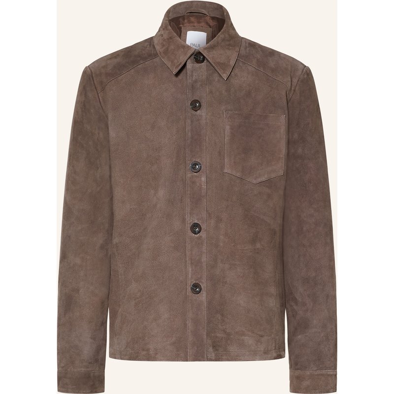 Paul Overshirt Regular Fit Aus Leder braun
