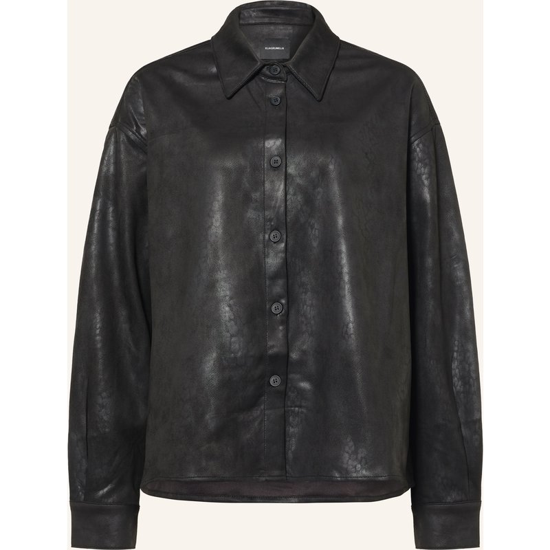 Elias Rumelis Oversized-Hemdbluse Belli In Lederoptik schwarz