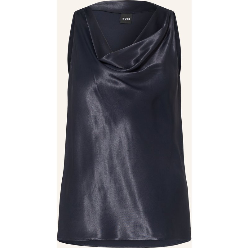 Boss Blusentop Bouana Aus Satin blau