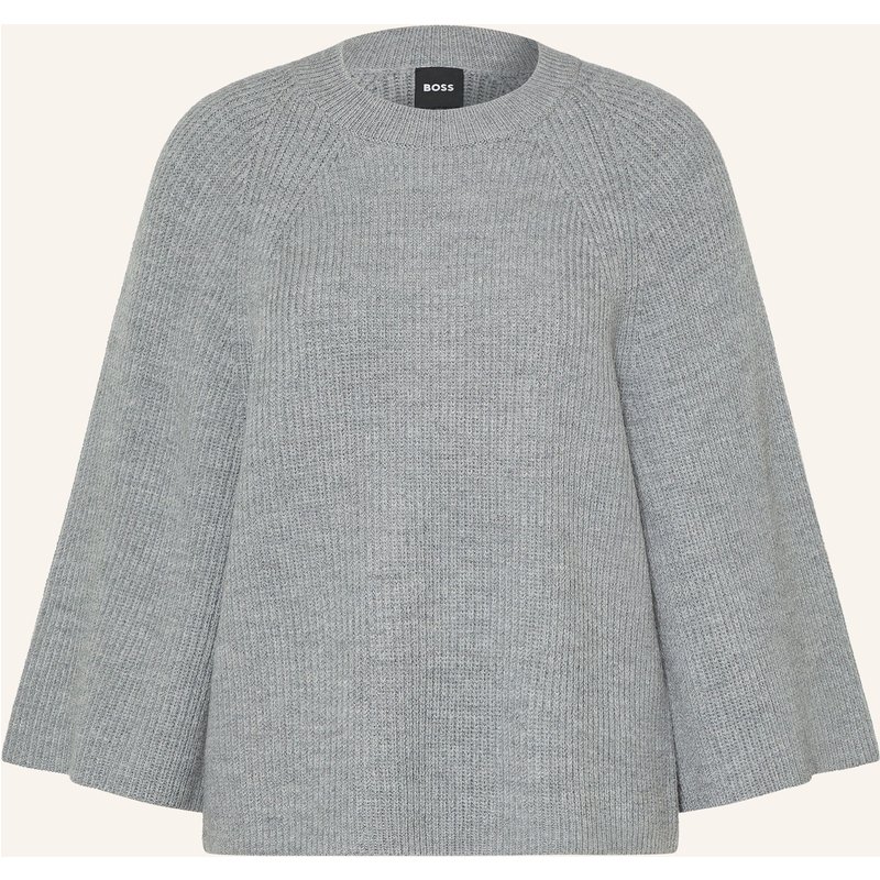 Boss Pullover Falinas Mit 3/4-Arm grau