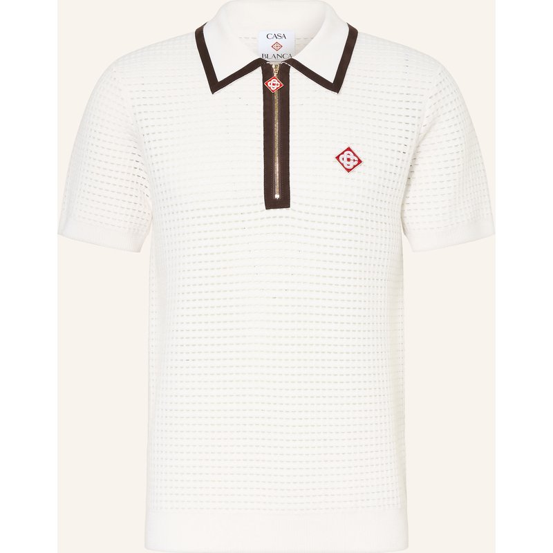 Casablanca Strick-Poloshirt Aus Merinowolle weiss