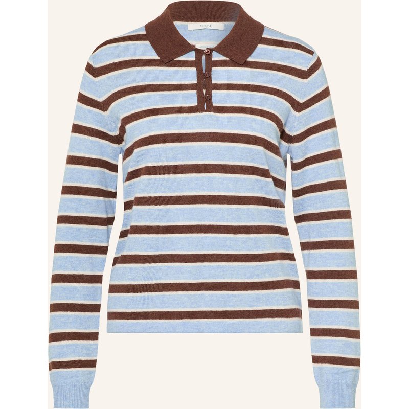 Yerse Strick-Poloshirt Nora blau