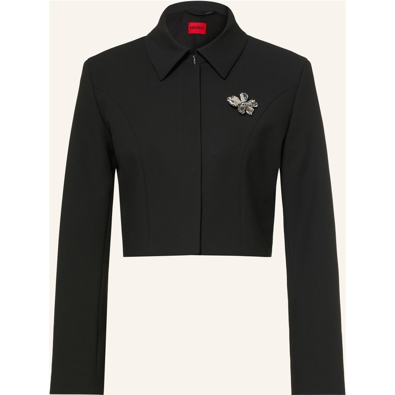 Hugo Kastenjacke Amane Mit Abnehmbarer Brosche schwarz