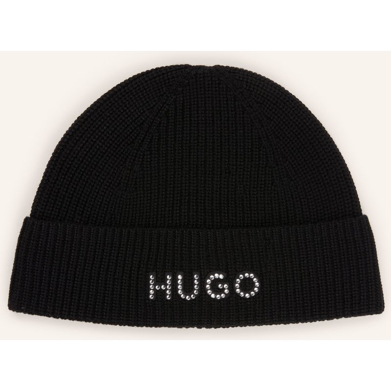 Hugo Mütze Siro Mit Schmucksteinen schwarz