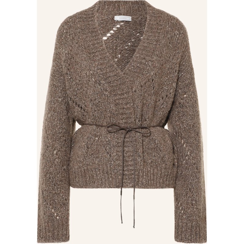 Peserico Strickjacke Mit Alpaka Und Pailletten braun
