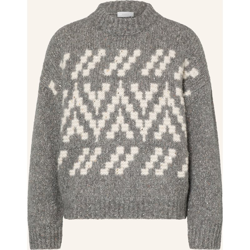 Peserico Pullover Mit Alpaka Und Pailletten grau