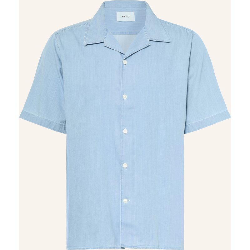Nn.07 Resorthemd Julio Comfort Fit In Jeansoptik blau