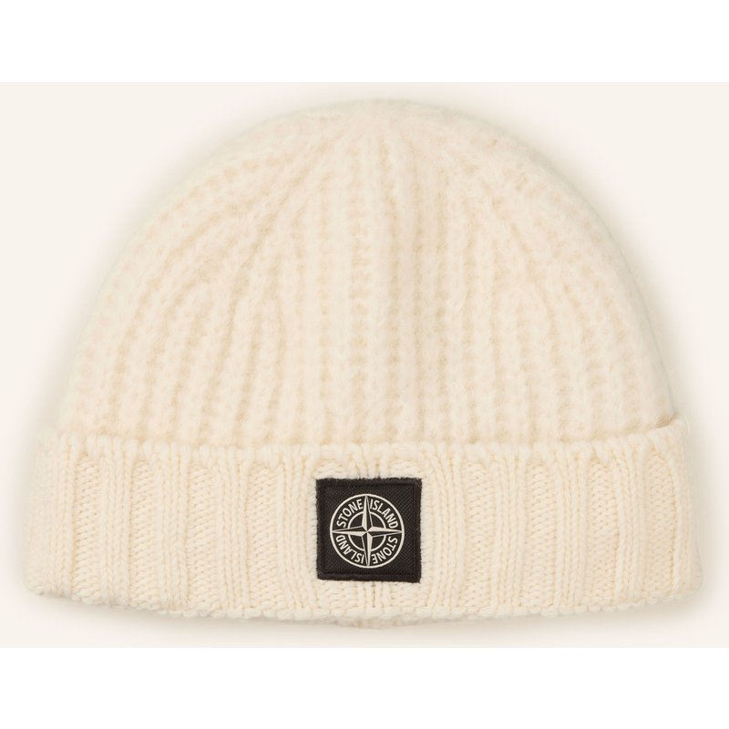 Stone Island Mütze Mit Alpaka weiss
