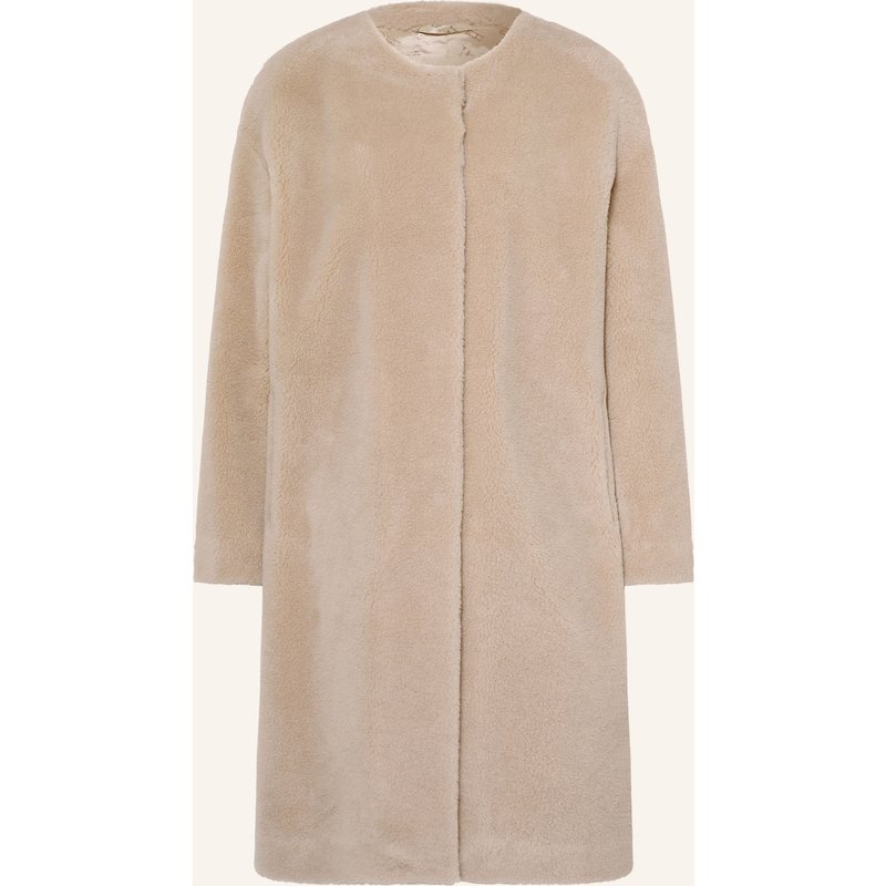 Herno Teddyfell-Mantel beige