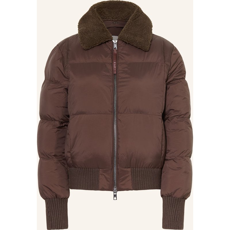 Iq Studio Steppjacke Mit Abnehmbarem Teddyfell-Kragen braun