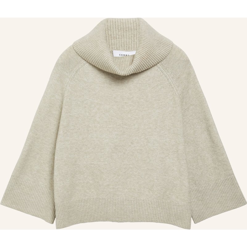 Comma Rollkragenpullover Mit 3/4-Arm beige