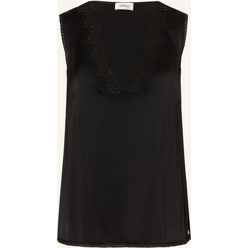 Ottod'ame Satintop Mit Spitze schwarz