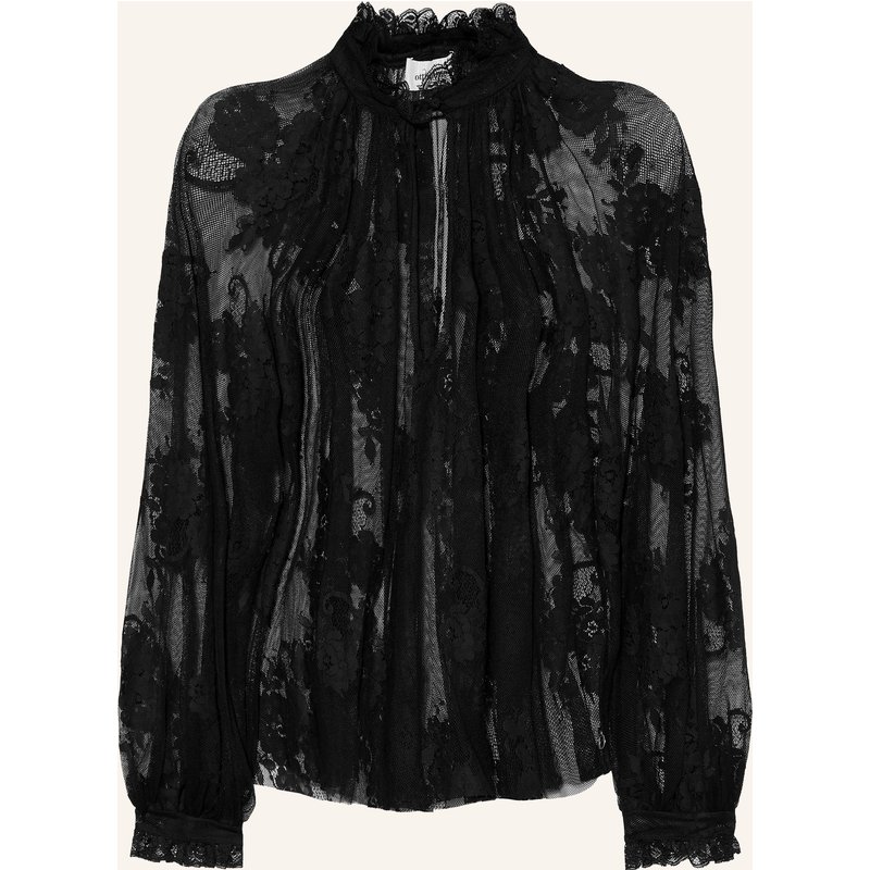 Ottod'ame Blusenshirt Aus Mesh Mit Spitze schwarz