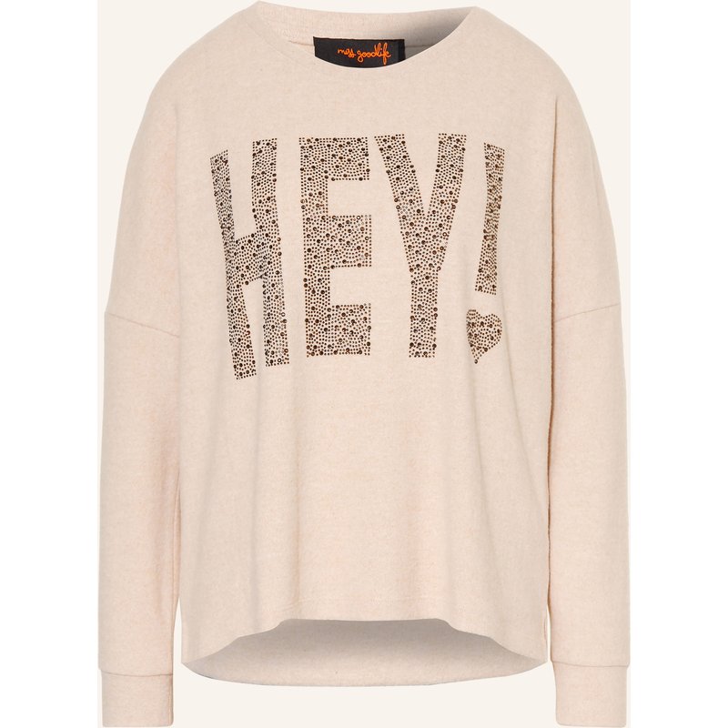 Miss Goodlife Oversized-Pullover Mit Schmucksteinen braun