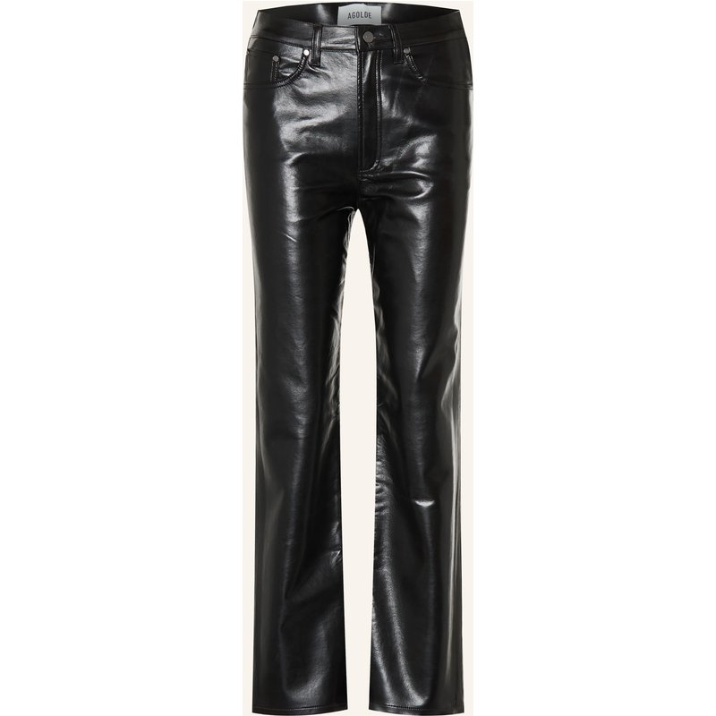 Agolde Lederhose schwarz