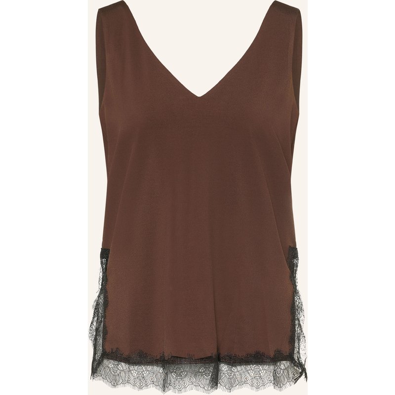 Miss Lagotte Blusentop Mit Spitze braun