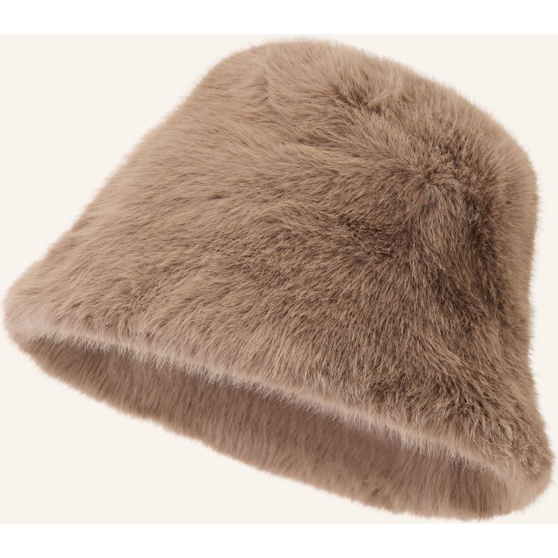 Mrs & Hugs Bucket-Hat Mimi Aus Kunstfell beige