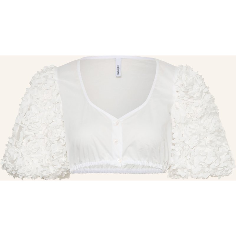 Wallmann Dirndlbluse Im Materialmix weiss