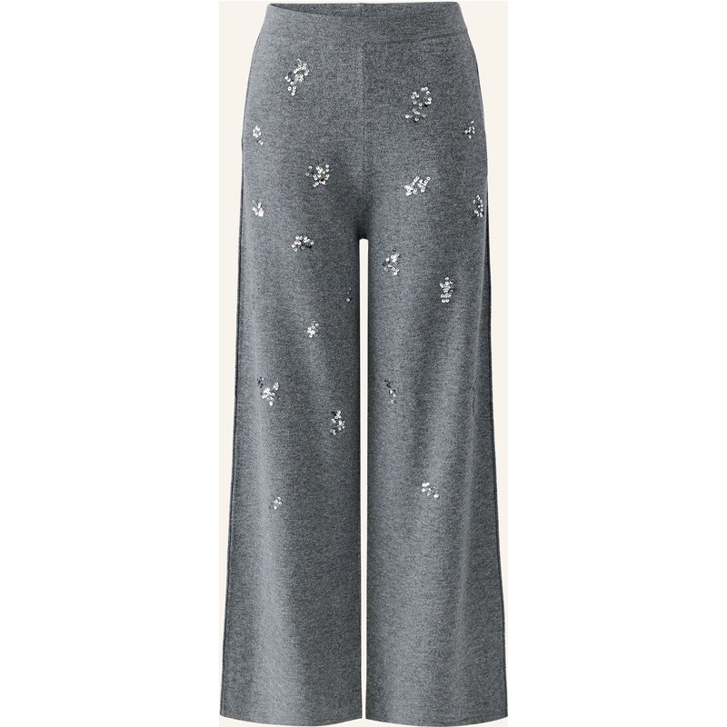 Oui Strickhose Mit Pailletten grau