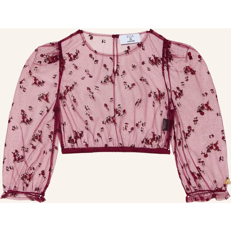 Alpenherz Dirndlbluse Elle Aus Mesh Mit 3/4-Arm rot