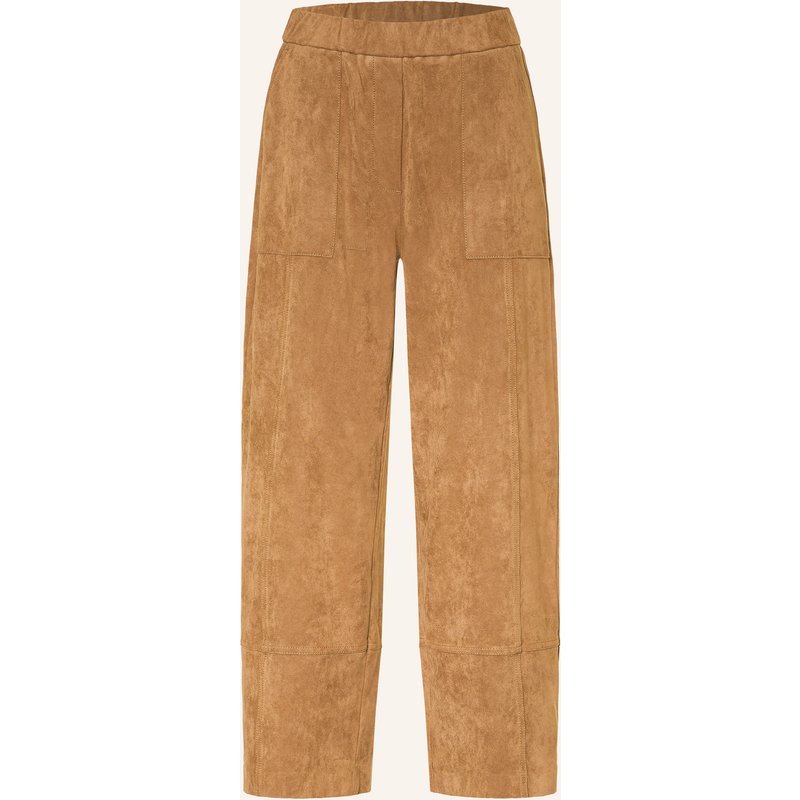 Opus Pants Hose Metta Cargo In Lederoptik beige