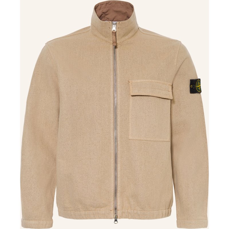 Stone Island Overjacket Aus Flanell beige