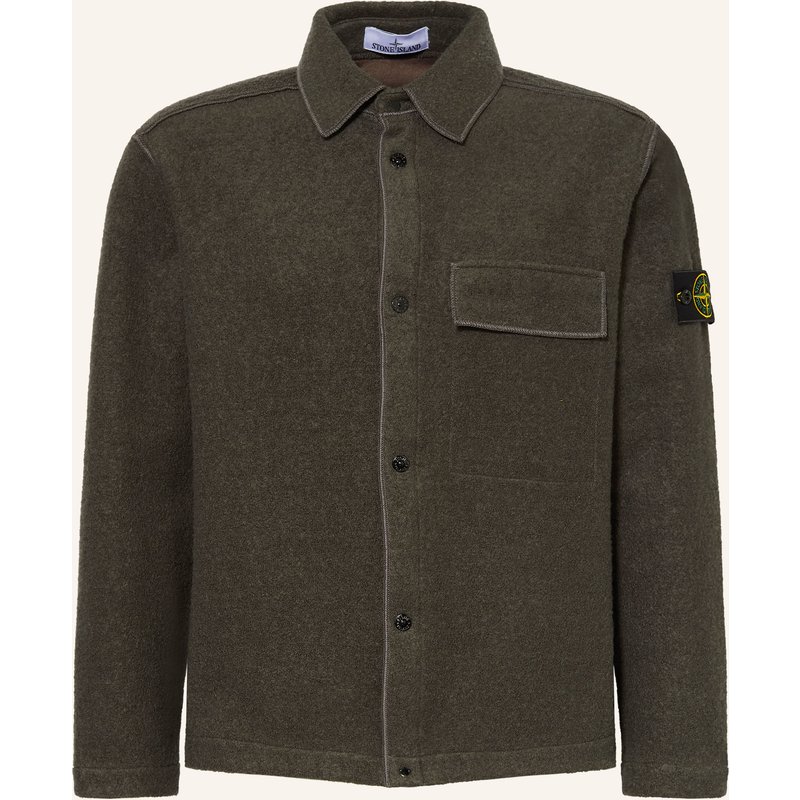 Stone Island Overjacket Aus Bouclé gruen