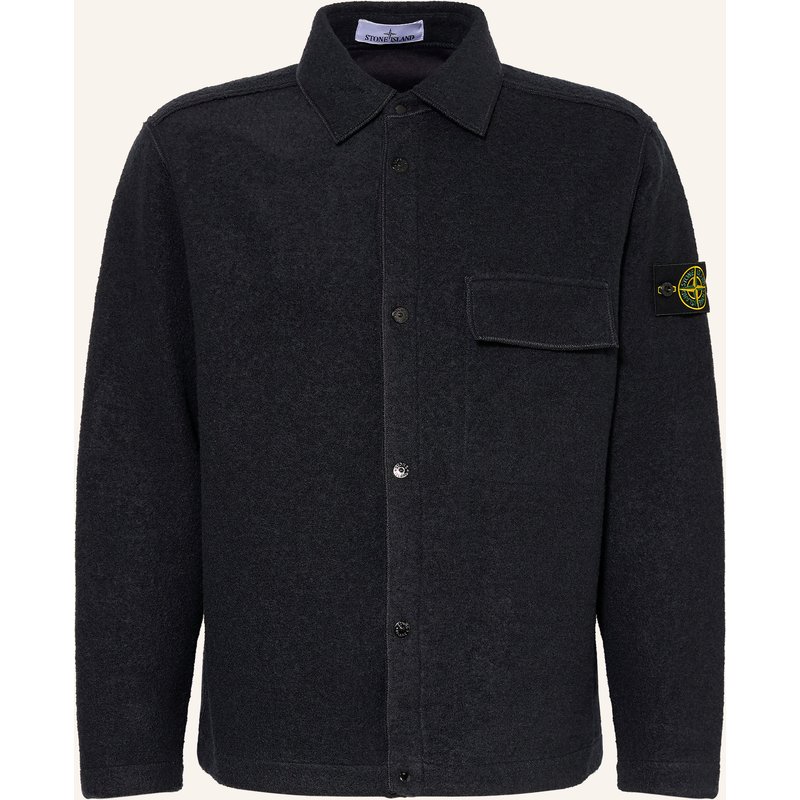 Stone Island Overjacket Aus Bouclé blau