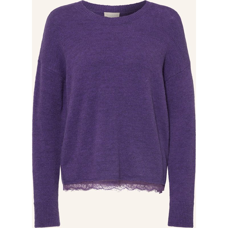 Milano Italy Pullover Mit Spitze lila
