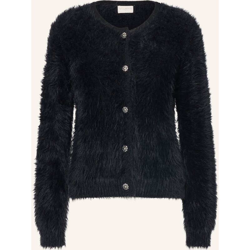 Milano Italy Strickjacke Mit Schmucksteinen schwarz