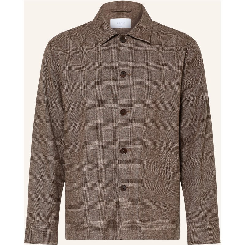 Eton Flanell-Overshirt Comfort Fit braun