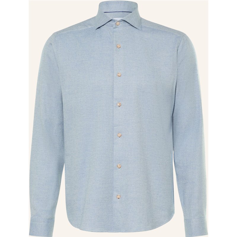 Eton Flanellhemd Slim Fit blau