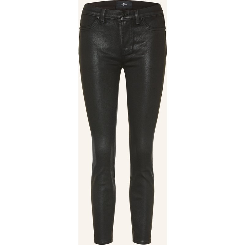 7 For All Mankind Coated Jeans The Ankle Skinny schwarz