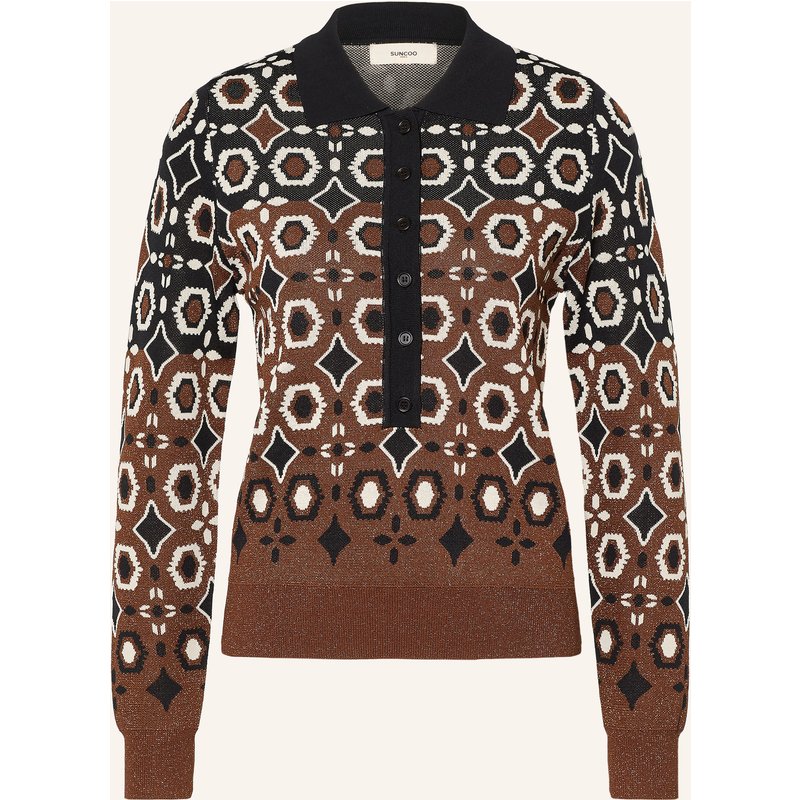 Suncoo Strick-Poloshirt Palmaros Mit Glitzergarn schwarz