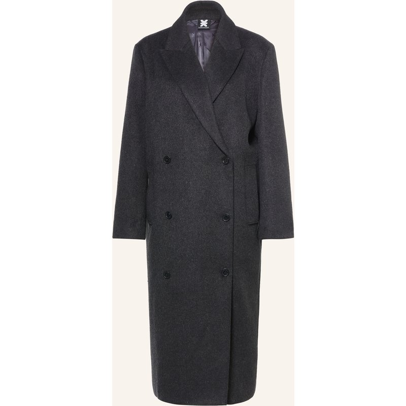 Karo Kauer Oversized-Mantel grau